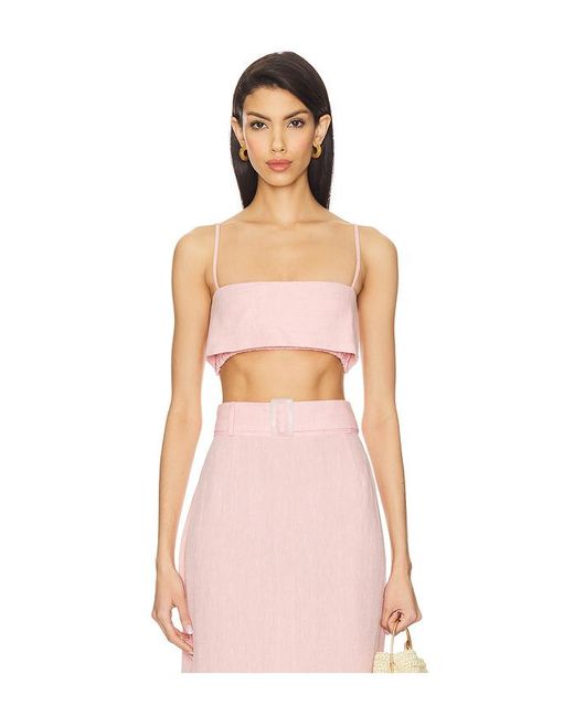 Matthew Bruch Pink X Revolve Structured Bandeau Crop Top