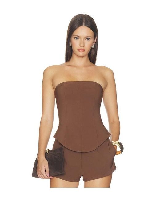 ALL THE WAYS Brown Harlem Strapless Top