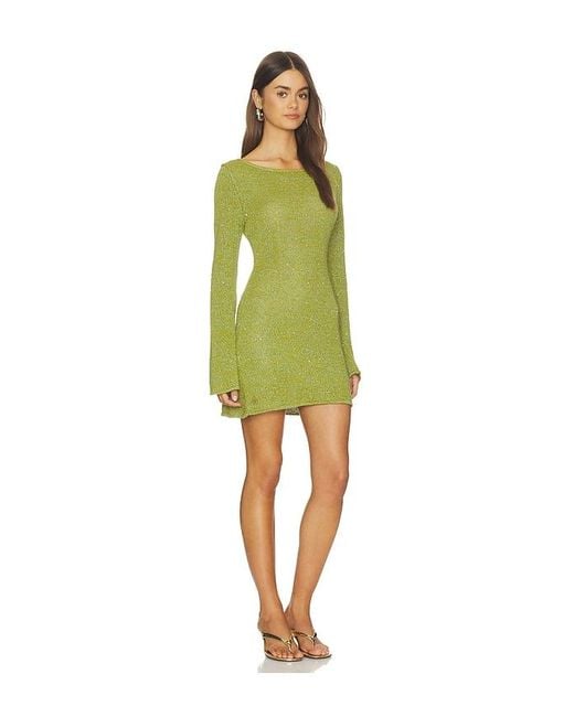 Asta Resort Green Maya Longsleeve Mini Dress