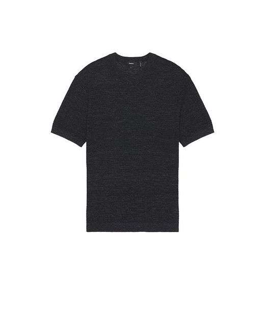 Theory Black Kolben Pacific Linen Tee for men