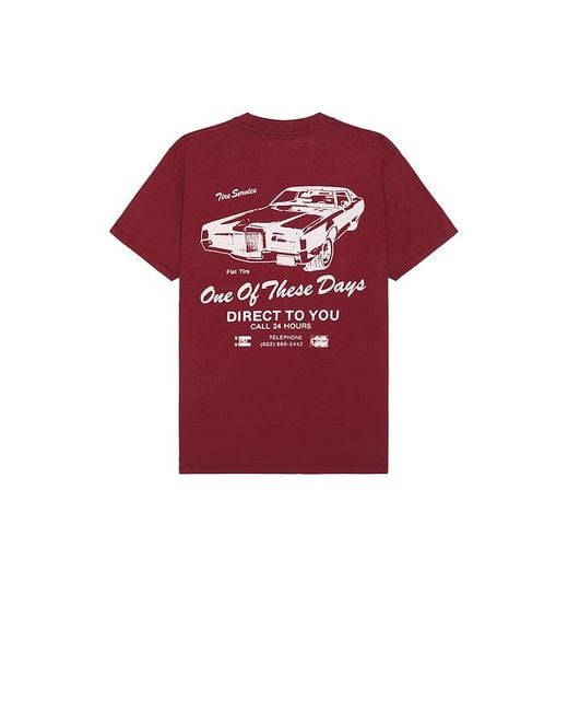 One Of These Days Red Tire Service Tee for men