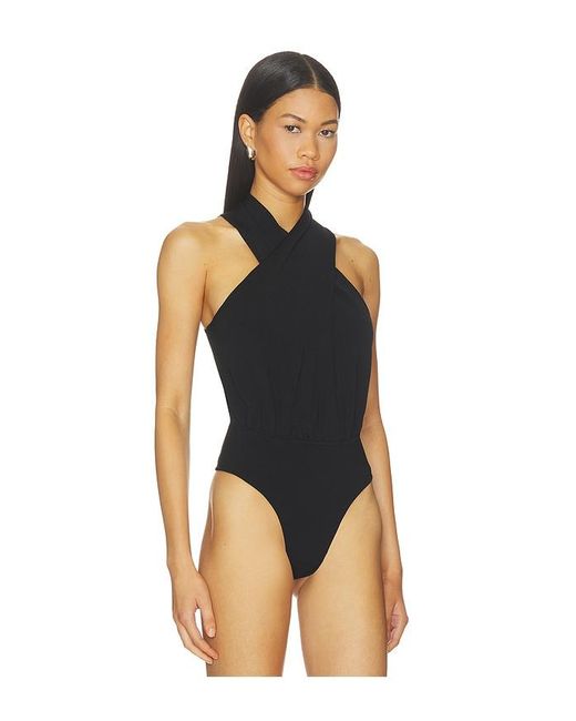 Jonathan Simkhai Black Juno Halter Bodysuit
