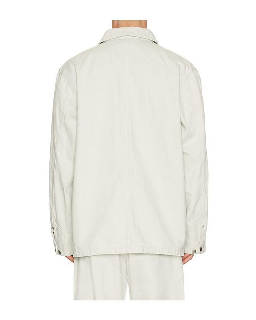 vowels White Chore Jacket for men