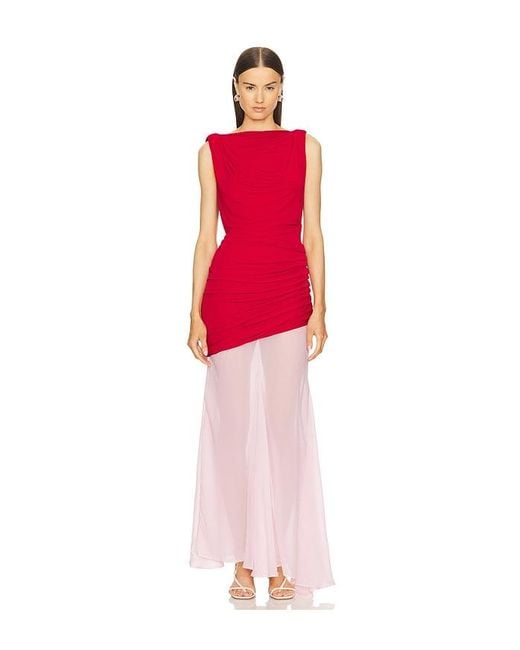 L'academie Red 'Academie Enoa Midi Dress