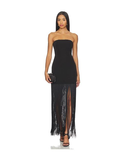 MORE TO COME Black Marissa Fringe Dress