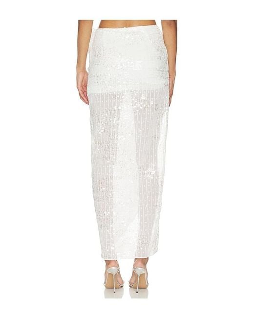 MARRKNULL White Beaded Midi Skirt