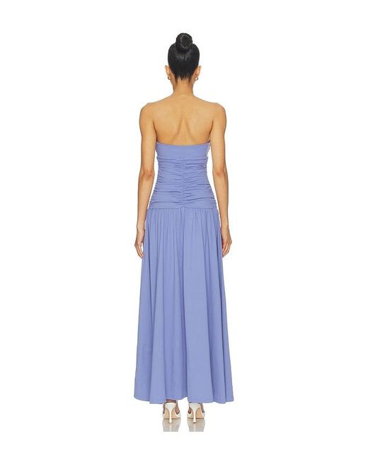 Susana Monaco Blue Center Gathered Flower Tube Dress