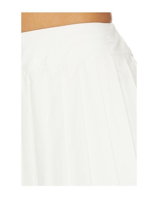 Splits59 White Shira Woven Pleated Skirt