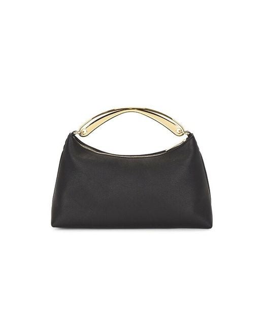 Mansur Gavriel Black Metal Handle Rhea Bag