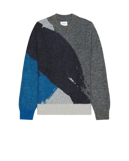 Norse Projects Blue Arild Alpaca Mohair Jacquard Sweater for men