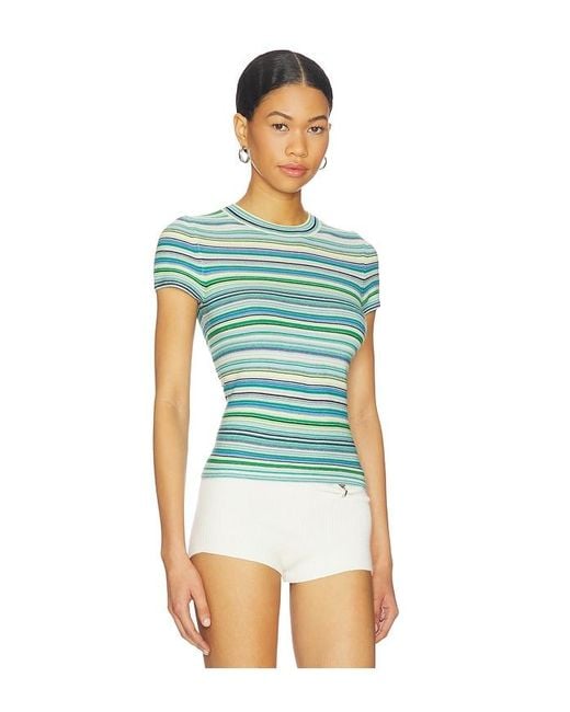 Pistola Blue Selene Short Sleeve Sweater Tee Shirt