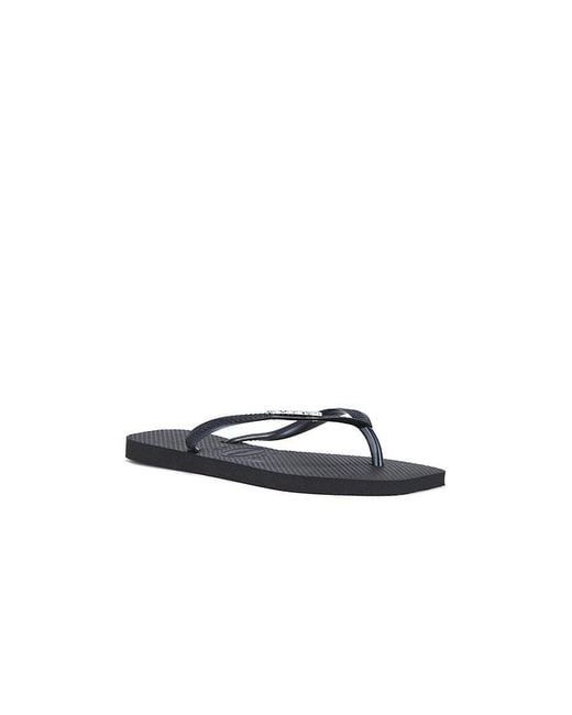 Havaianas Black Slim Square Logo Sandal