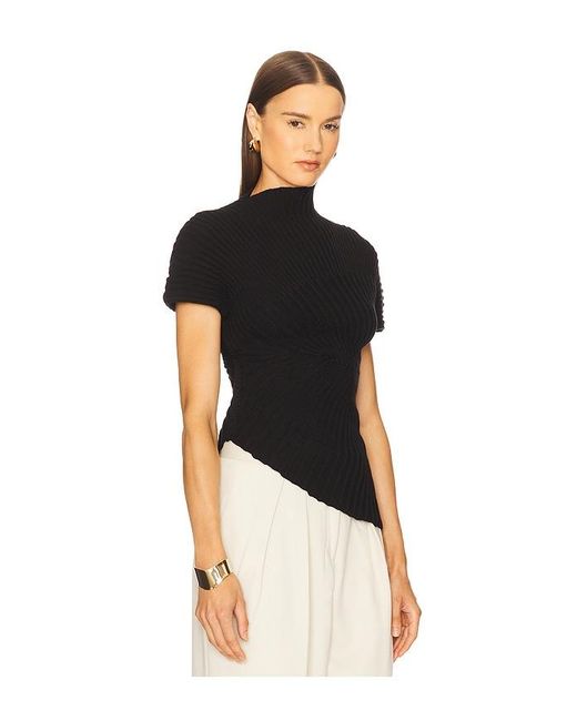 Cult Gaia Black Annemie Knit Top