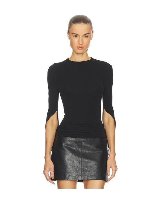 Alexander Wang Black Drape Back Sleeves Top