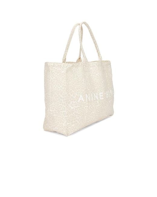 Anine Bing Natural Leo Canvas Tote Bag