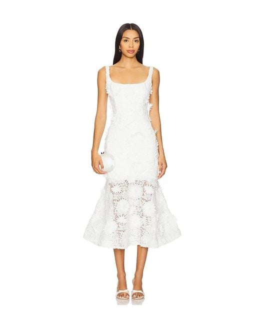 Bardot White Marico Lace Midi Dress