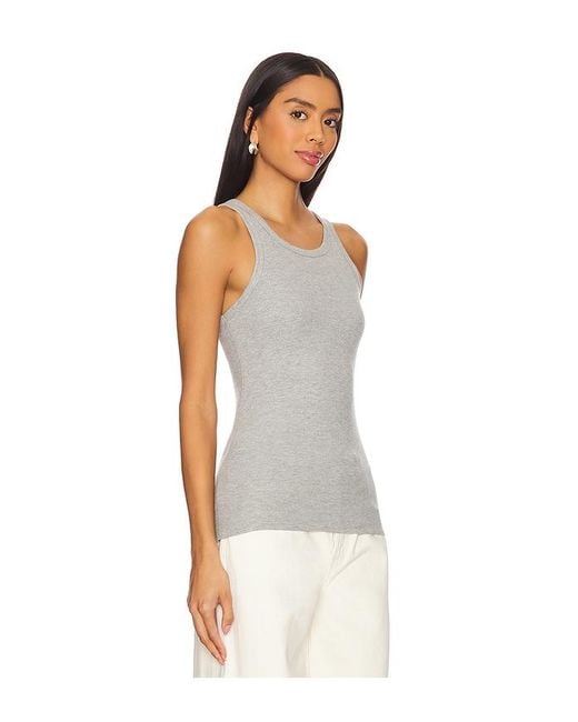 ÉTERNE Gray High Neck Fitted Tank Top