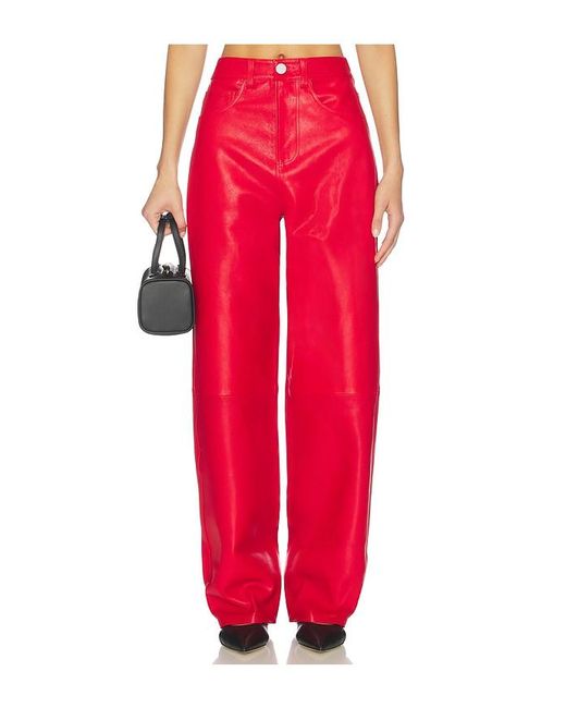 Rohe Red Baggy Leather Trouser