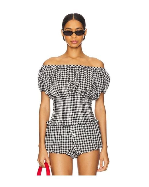 Frankie's Bikinis Blue Cider Blouse