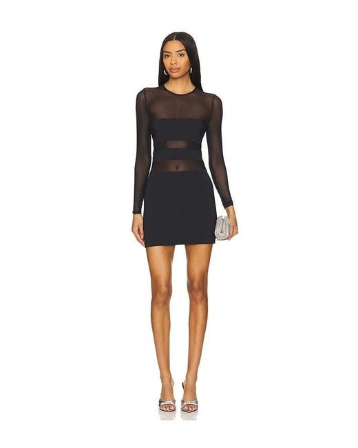 SER.O.YA Black Lars Mesh Mini Dress