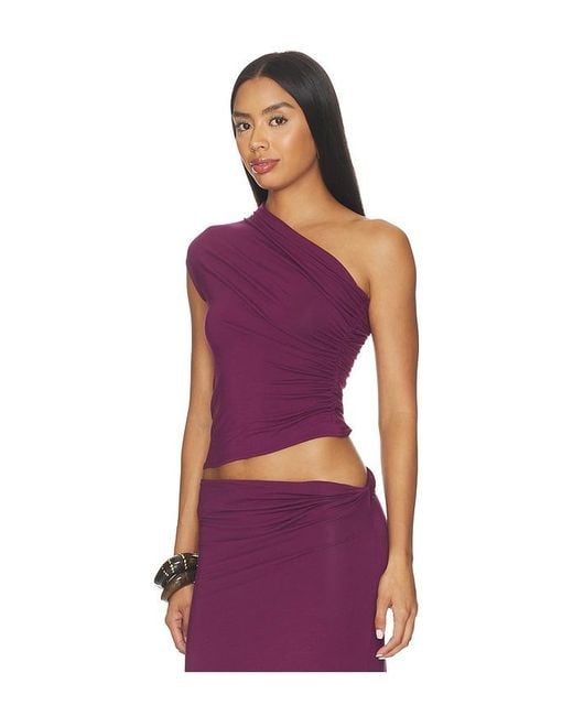 Nia Purple Bartolo Top