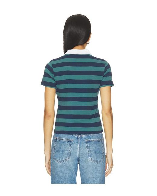 GOOD AMERICAN Blue The Easy Polo Top