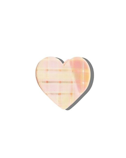 Solar Eclipse Pink Hand-Painted Plaid Heart Claw Hair Clip