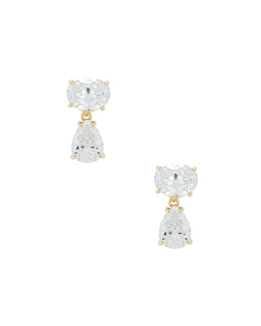 Shashi White Oval Pear Drop Earring