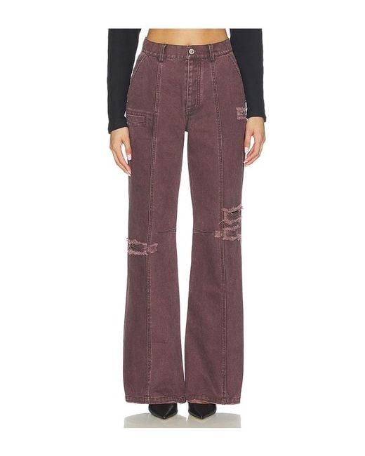 PRIVATE POLICY Red Distressed Pant