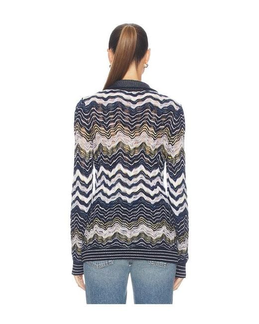 Missoni Blue Long Sleeve Mock Neck
