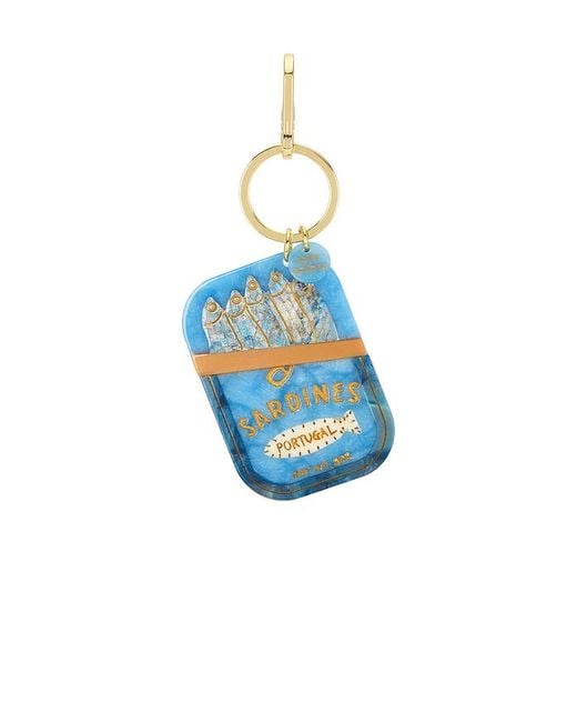 Solar Eclipse Blue Hand-Painted Sardines Bag Charm + Keychain
