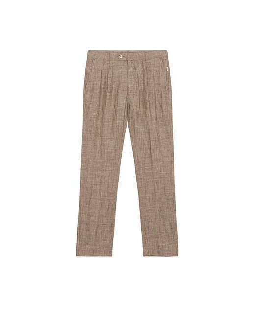 Onia Natural Linen Tapered Pleated Trouser for men