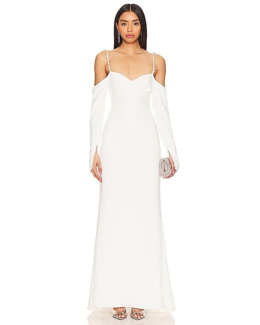 Lovers + Friends White Dominique Off The Shoulder Gown