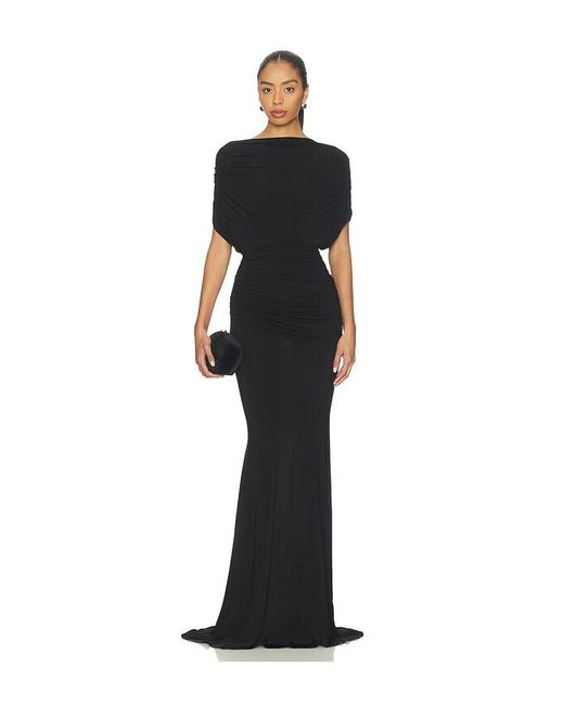 Alex Perry Women's Black Cape Drape Gown