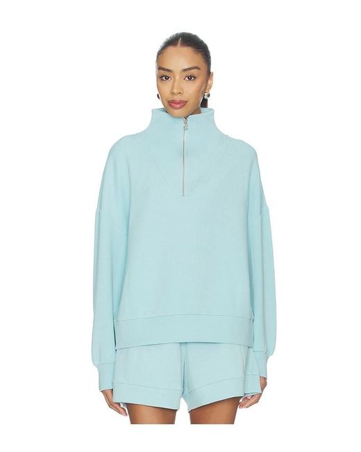 Varley Blue Hawley Half Zip Sweater