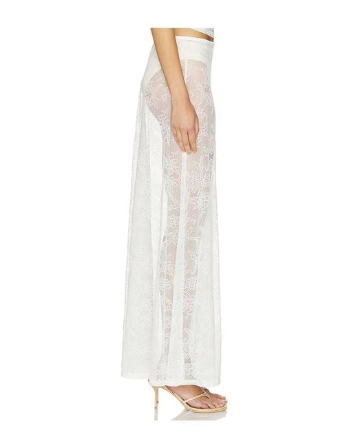 Runaway the Label White Jenna Low Waist Lace Maxi Skirt