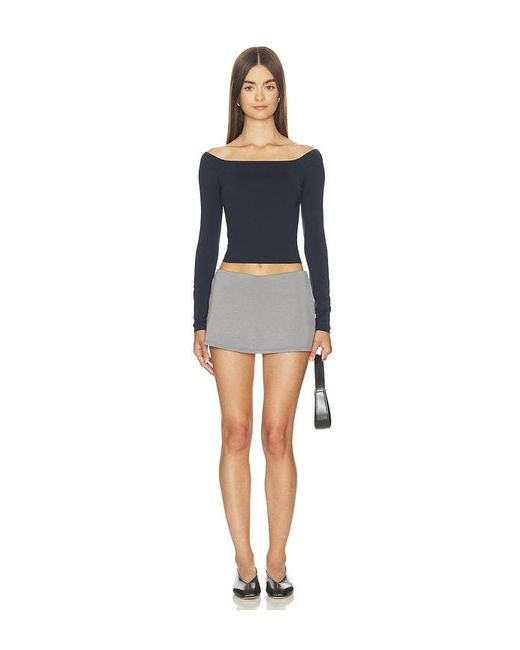 Free People Blue X Intimately Round Two Off The Shoulder Top