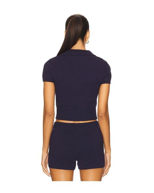 GUIZIO Blue Calesia Zip Up Top
