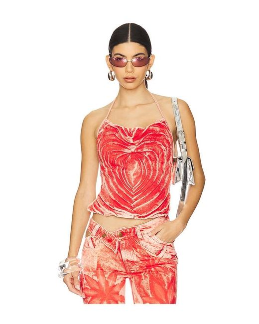 MASHA POPOVA Red Love Heart Bandana Top