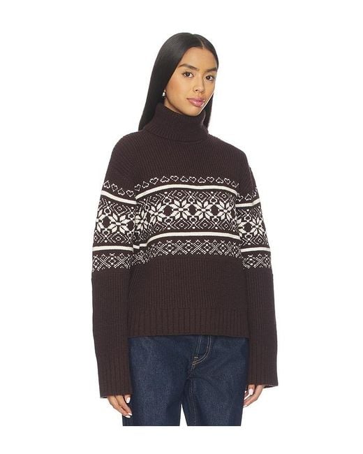 Lovers + Friends Black Chesca Fair Isle Turtle Neck Sweater