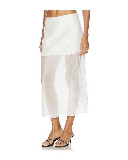 Sans Faff White Cove Silk Skirt