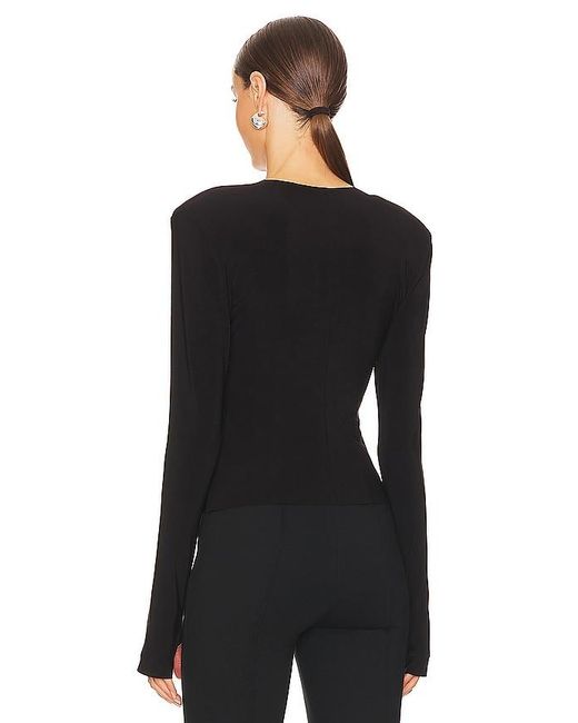 Norma Kamali Black Shoulder Pad Top