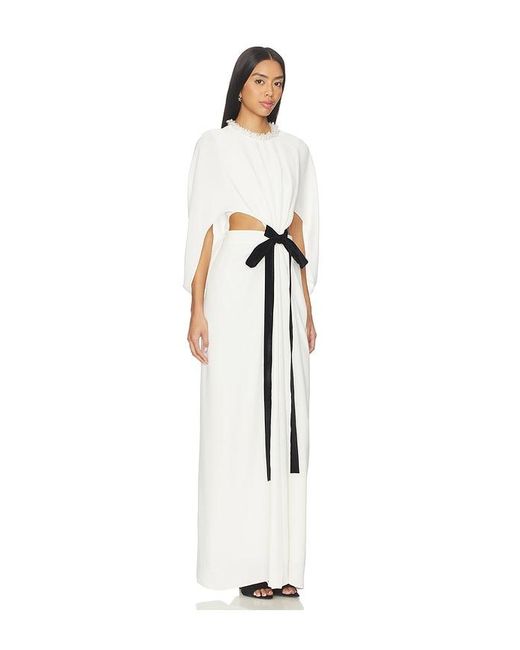 Jonathan Simkhai White Annette Cape Gown