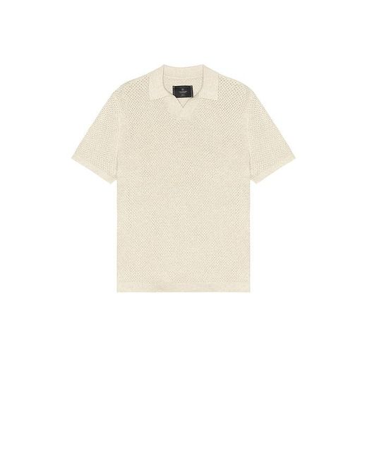Reigning Champ Blue Cotton Linen Victor Polo for men