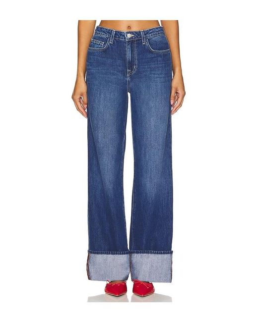 L'Agence Blue Miley Wide Leg Jeans
