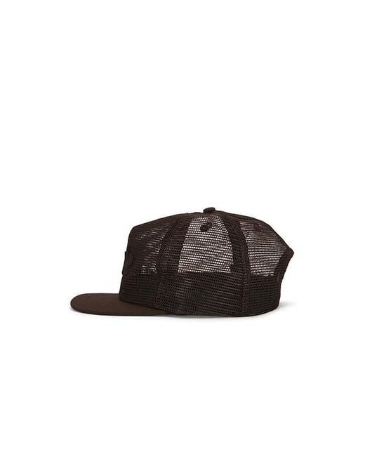 Rhude Brown Logo Mesh Hat for men