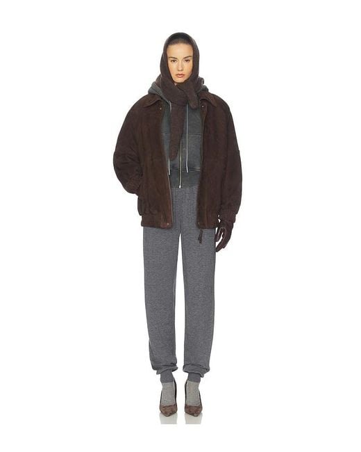 Helsa Brown The Oversized Suede Bomber
