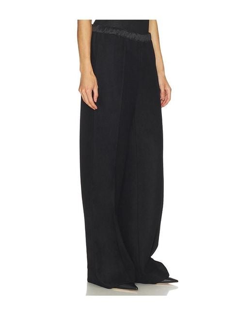 Vince Black Mid Rise Satin Combo Pull On Pant