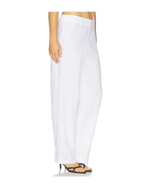 AEXAE White Linen Flat Pant