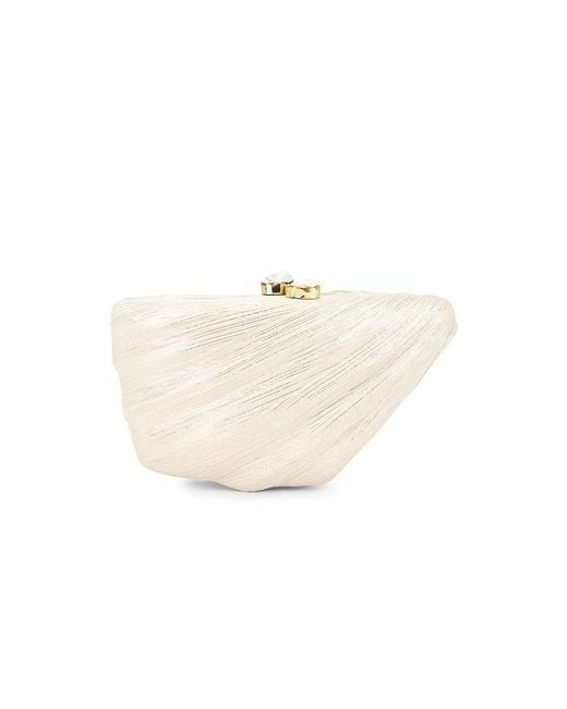 Emm Kuo White Saline Fan Shaped Evening Clutch